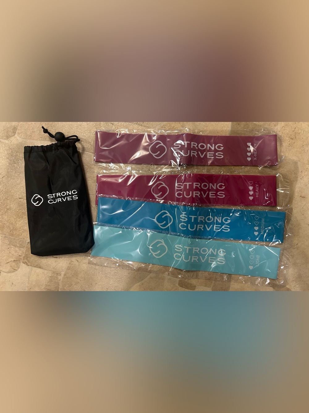 Strong Curves Booty Bands Qty 4+ Bag Glutes Butt Legs Exercise Workout Leg Bands